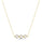 Pearl Beaded 3 Stone Necklace in 18K Yellow Gold