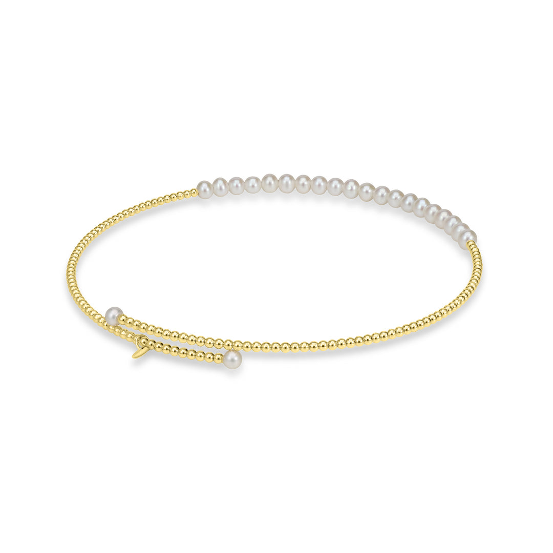 Pearl Beaded Flex Choker Necklace in 18K YG