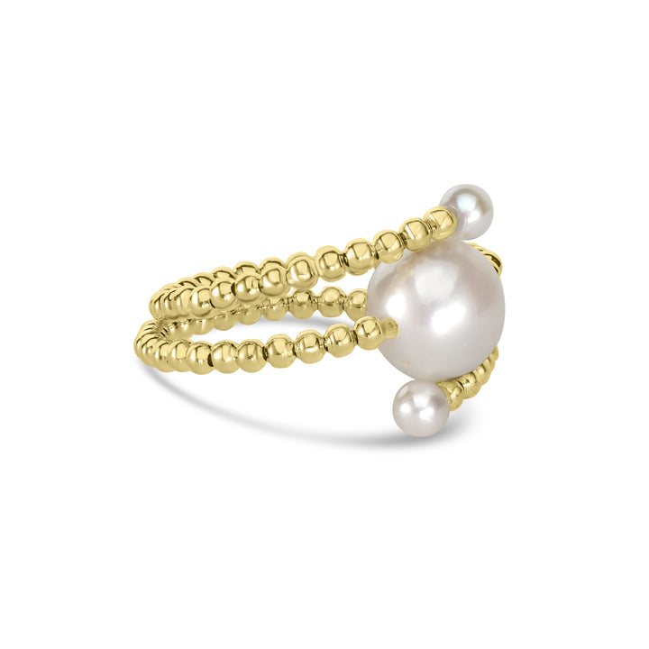 Pearl Bypass Flex Ring in 18K YG