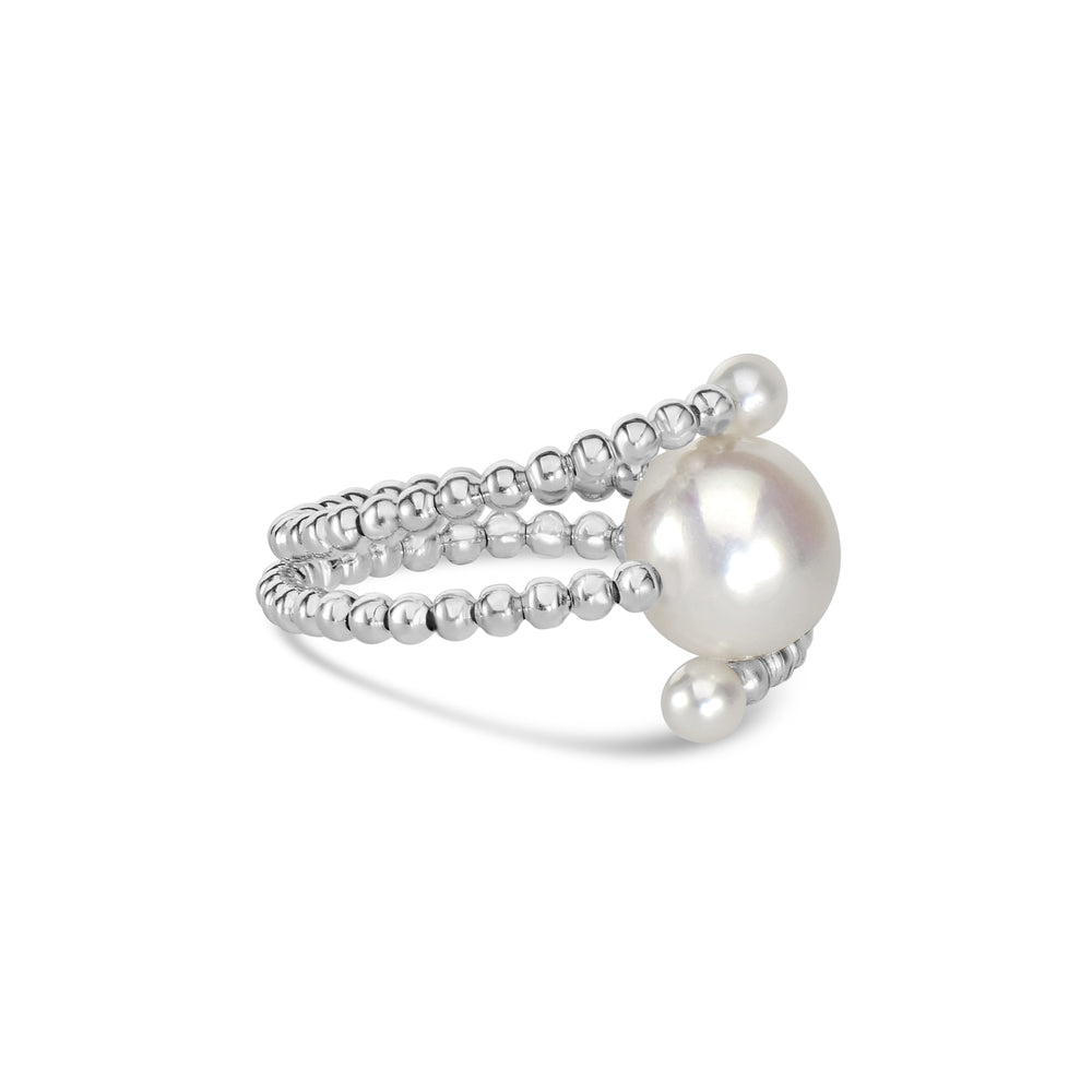 Pearl Bypass Flex Ring in 18K WG