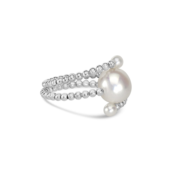 Pearl Bypass Flex Ring in 18K WG