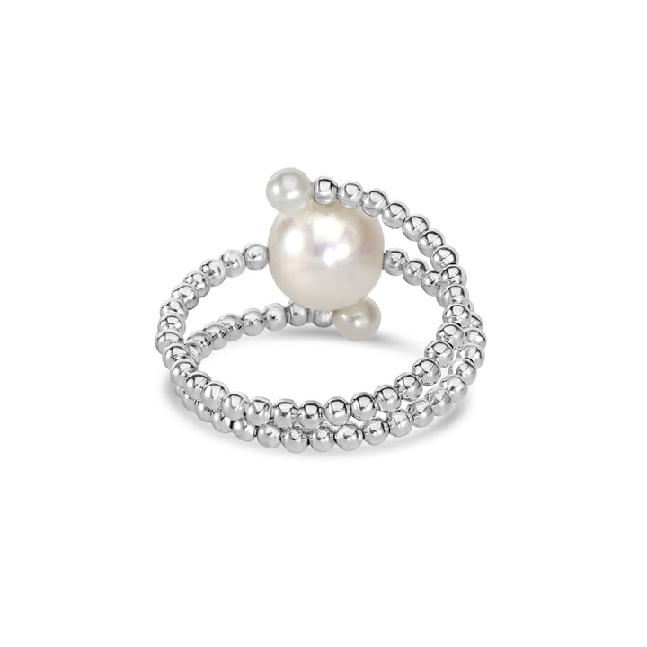 Pearl Bypass Flex Ring in 18K WG
