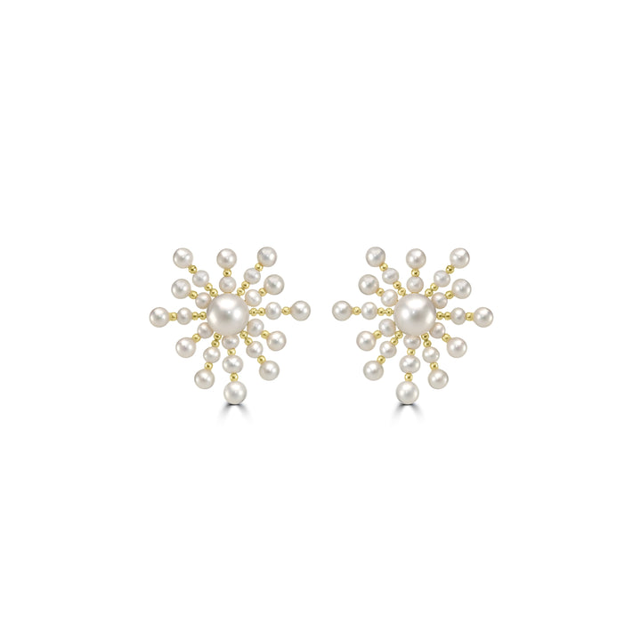 Pearl Beaded Stud Earring in 18K YG