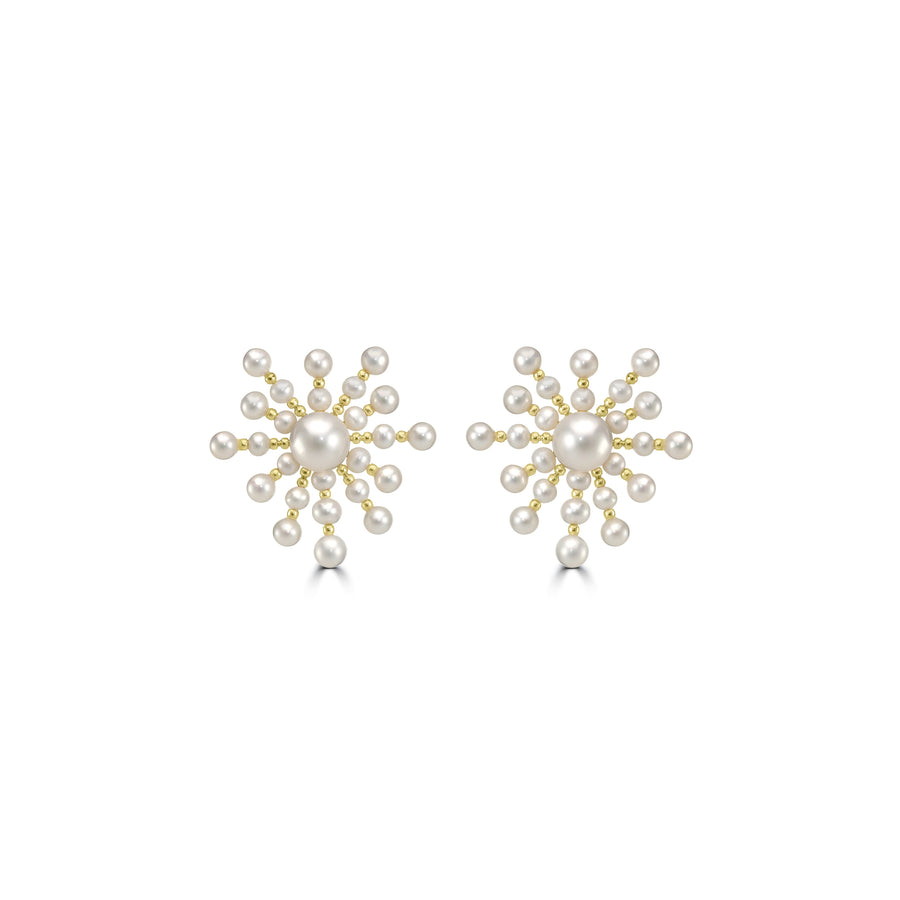 Pearl Beaded Stud Earring in 18K YG