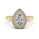 1.50 DEW Pear White Moissanite Halo Ring in 14K Gold