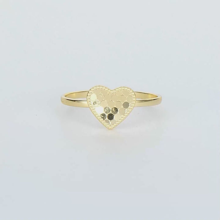 Yellow Gold Plated Heart Ring in 925 Sterling Silver