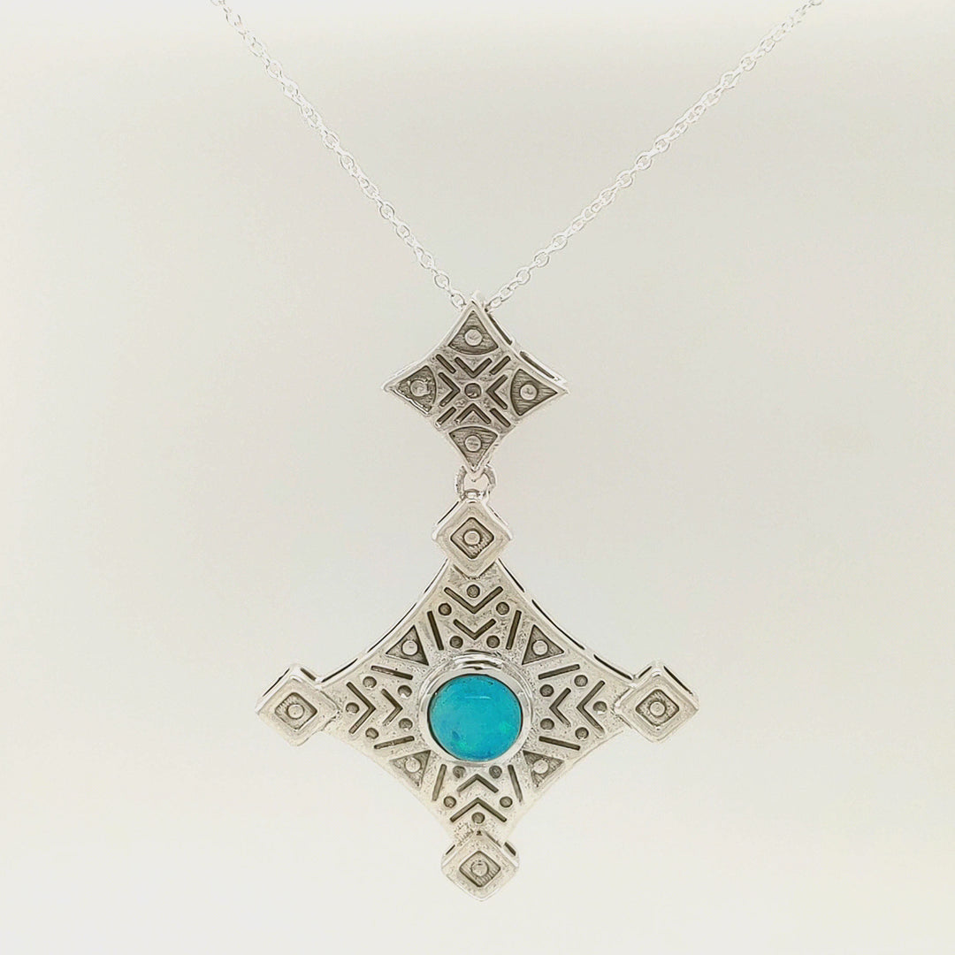 3.00 Cts Blue Opal Pendant in 925