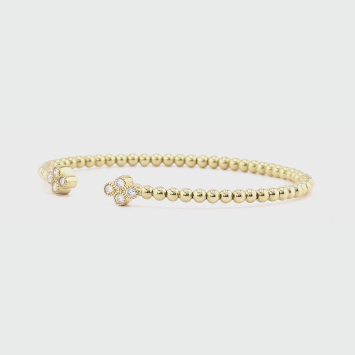 0.32 Cts White Diamond Flex Bangle in 14K Yellow Gold