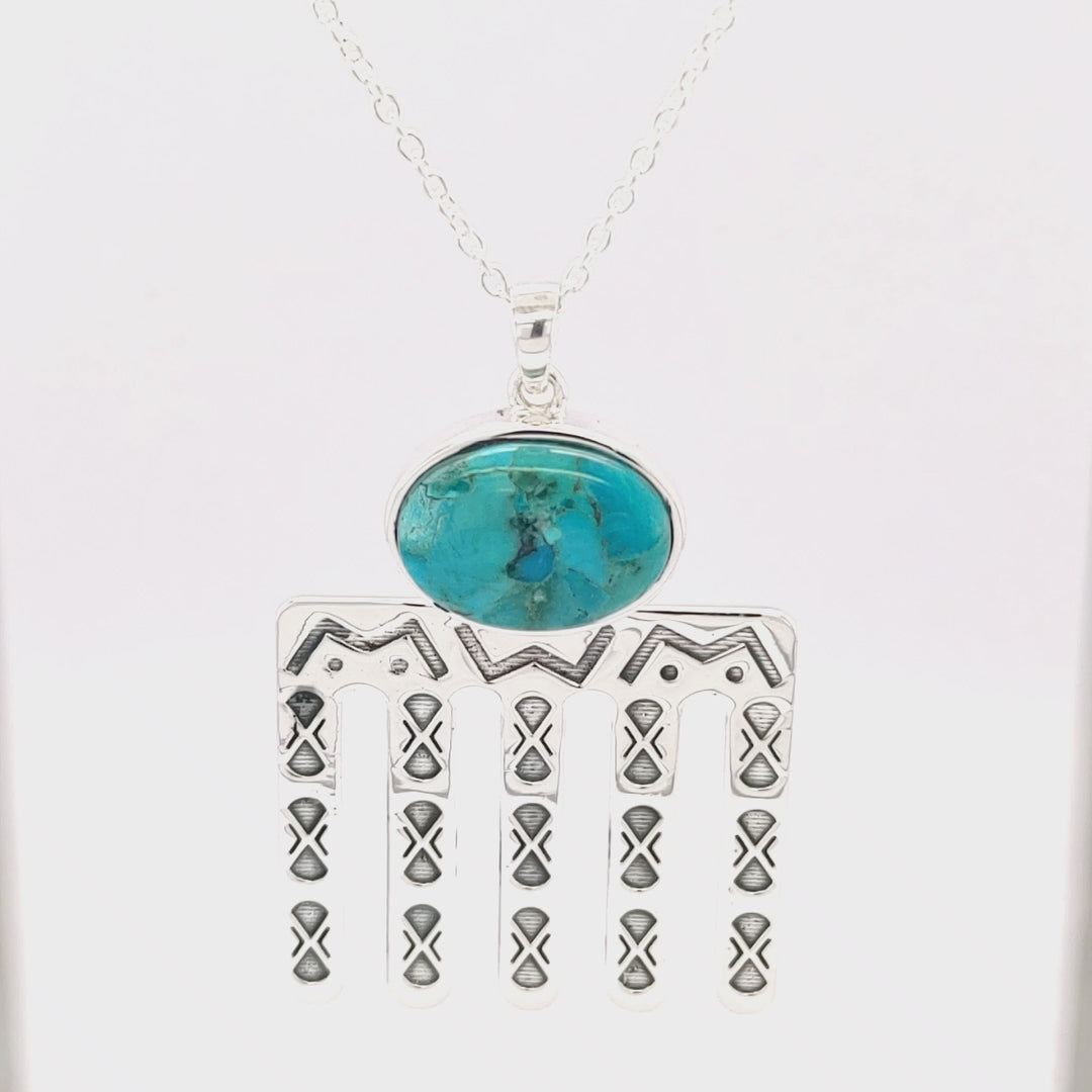 9.40 Cts Turquoise Pendant in 925