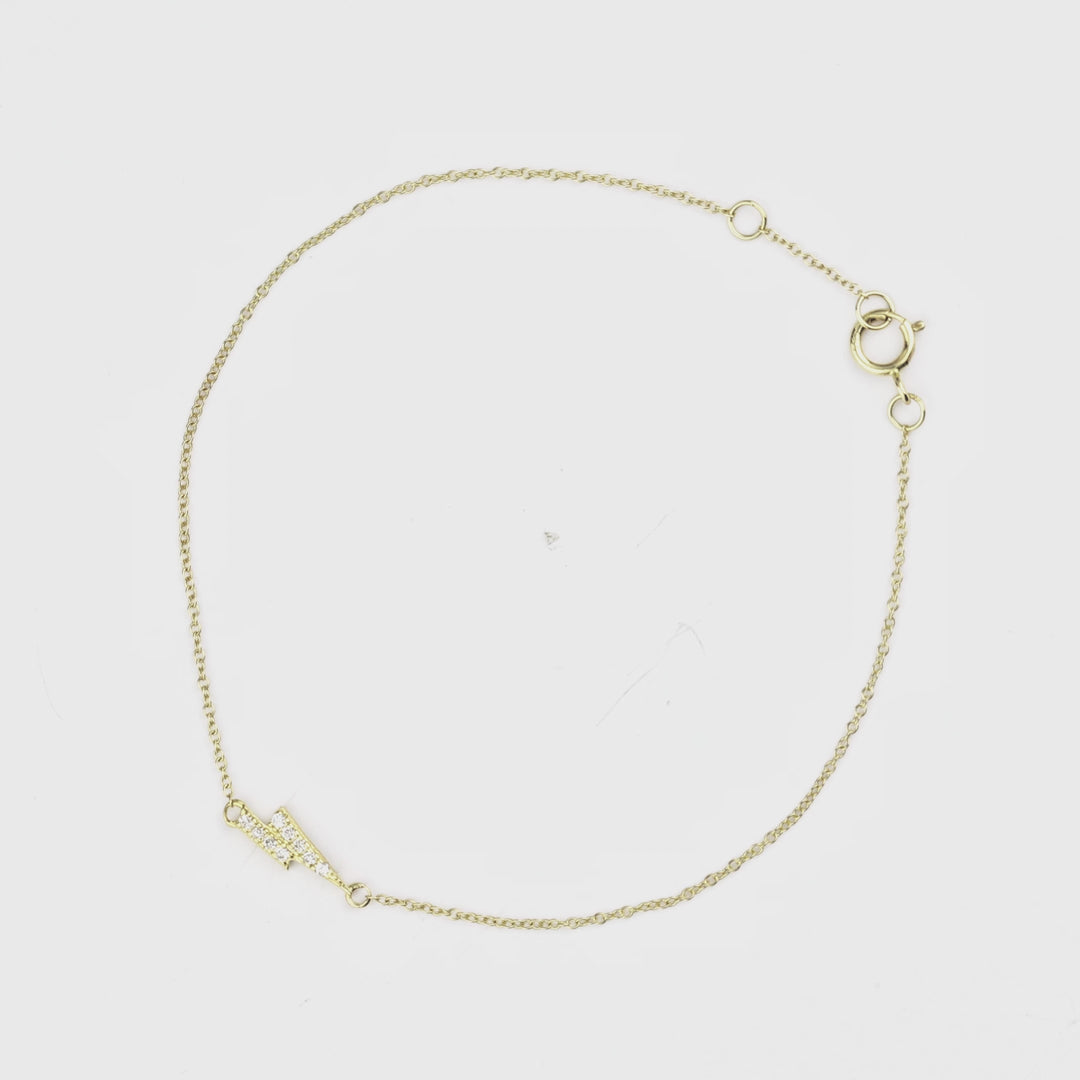 0.05 Cts White Diamond Bracelet in 14K Yellow Gold