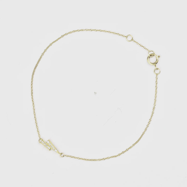0.05 Cts White Diamond Bracelet in 14K Yellow Gold