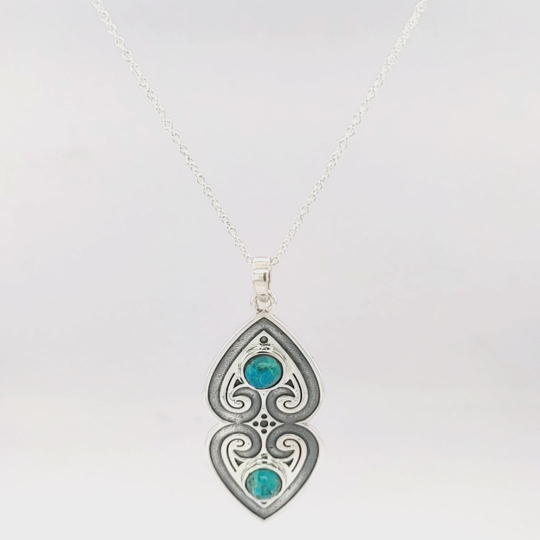 2.05 Cts Turquoise Pendant in 925