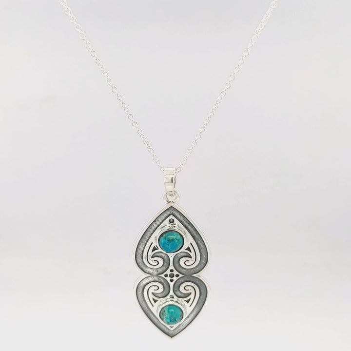 2.05 Cts Turquoise Pendant in 925