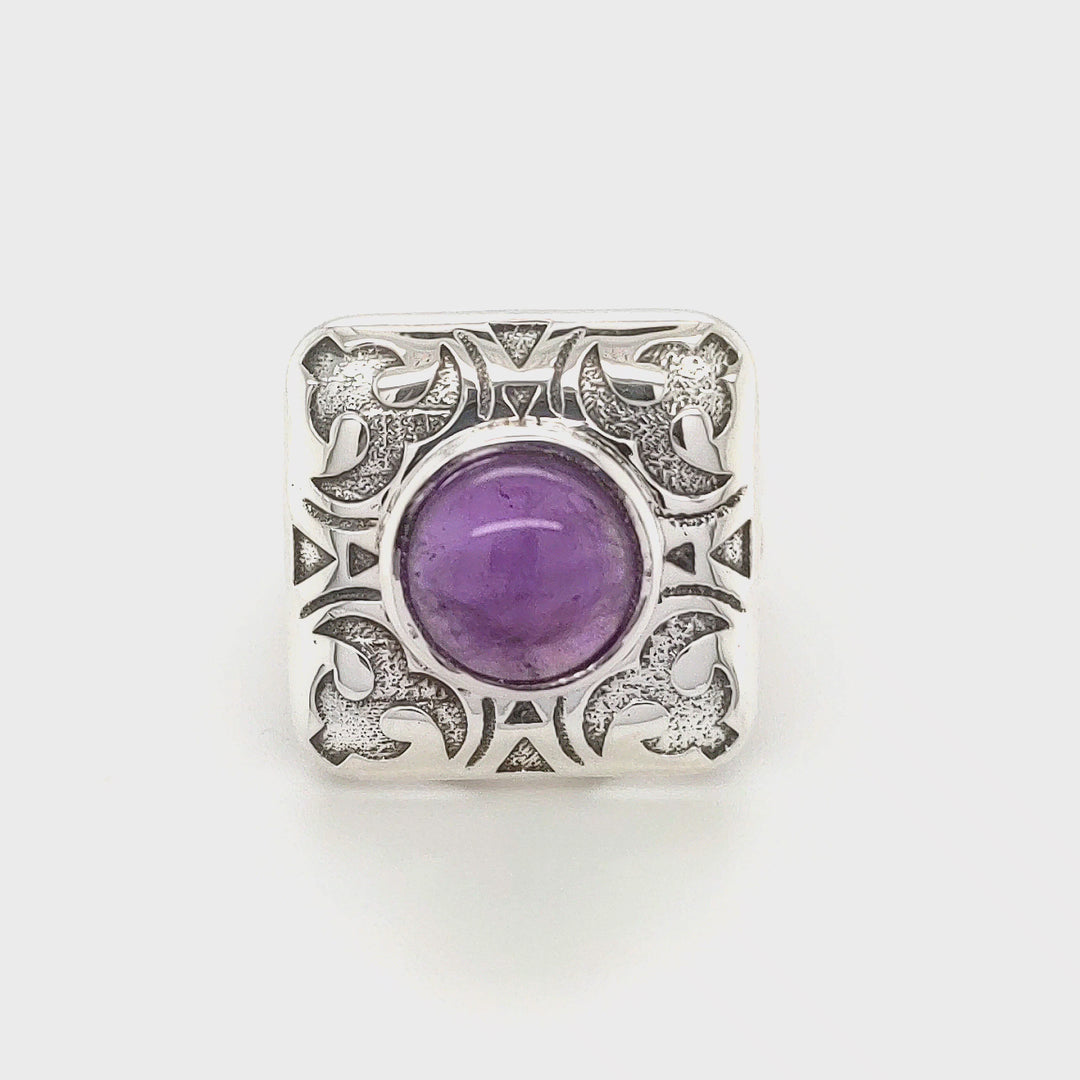 4.45 Cts African Amethyst Ring in 925