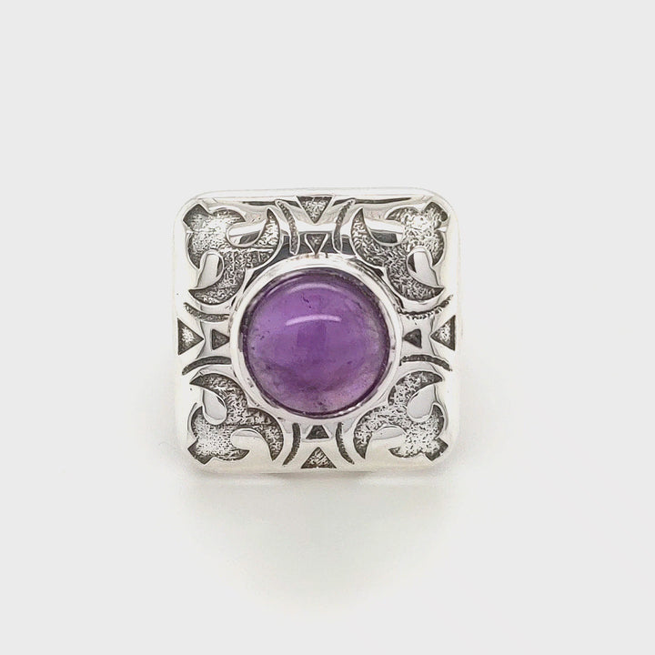 4.45 Cts African Amethyst Ring in 925