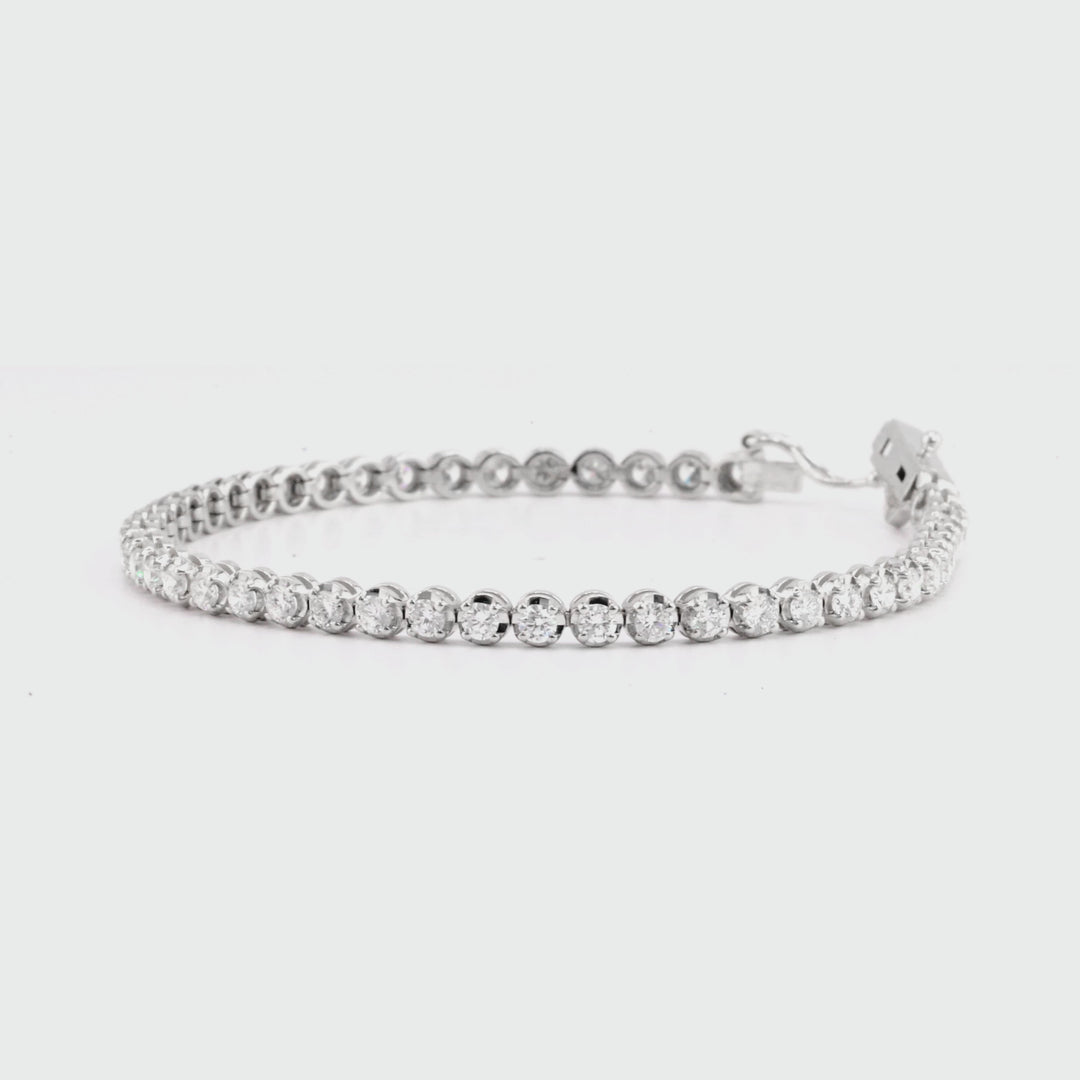 3.37 Cts Lab Grown White Diamond Bracelet in 14K White Gold