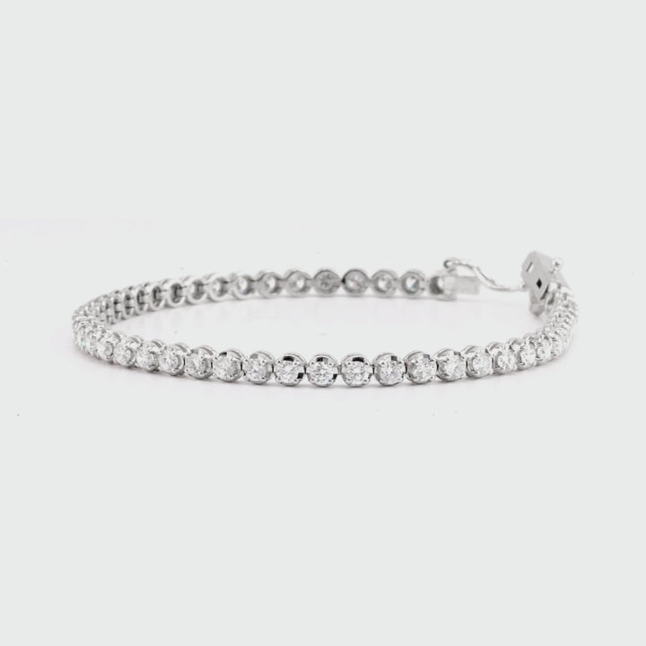 3.37 Cts Lab Grown White Diamond Bracelet in 14K White Gold