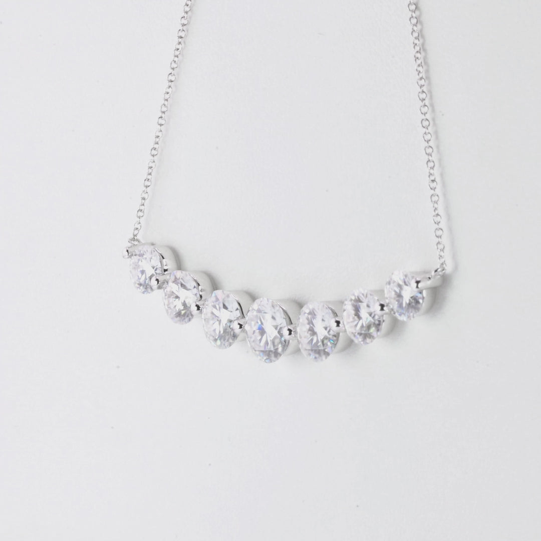 4.00 DEW Moissanite Necklace in 14K White Gold