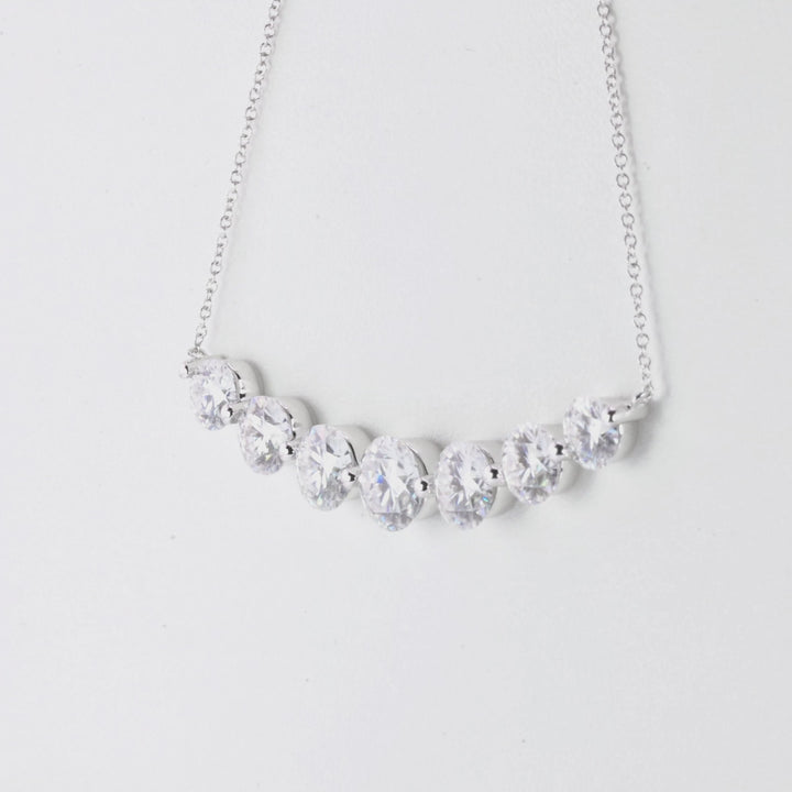 4.00 DEW Moissanite Necklace in 14K White Gold