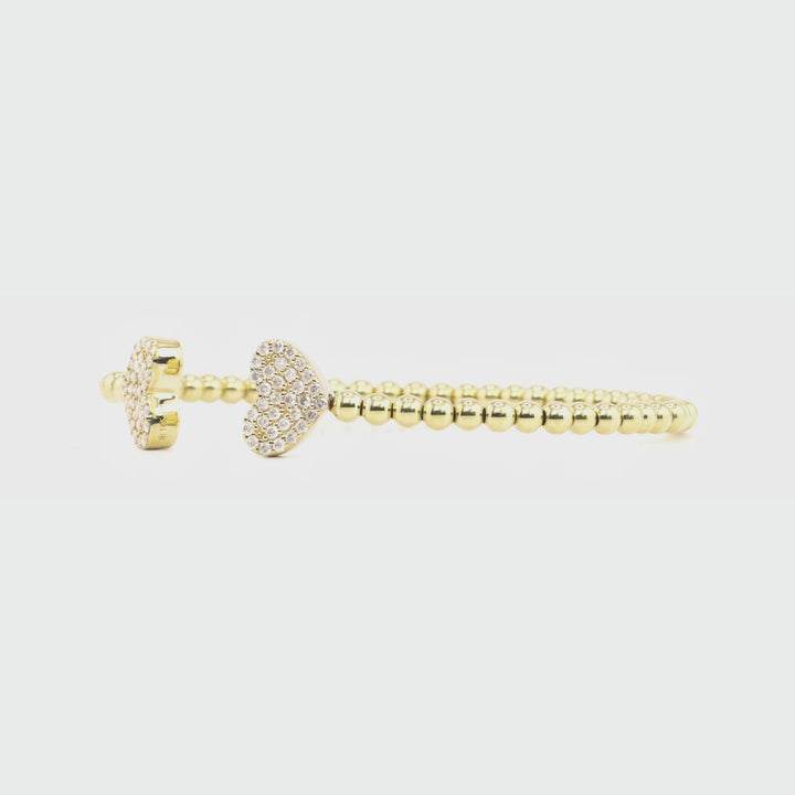 0.48 Cts White Diamond Flex Bangle in 14K Yellow Gold