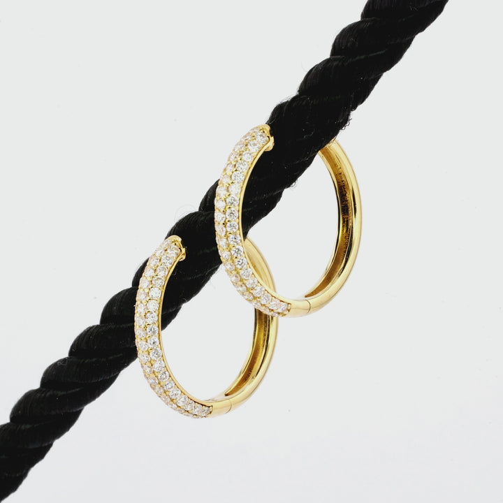 0.35 Cts Lab Grown White Diamond Earring in 14K Yellow Gold