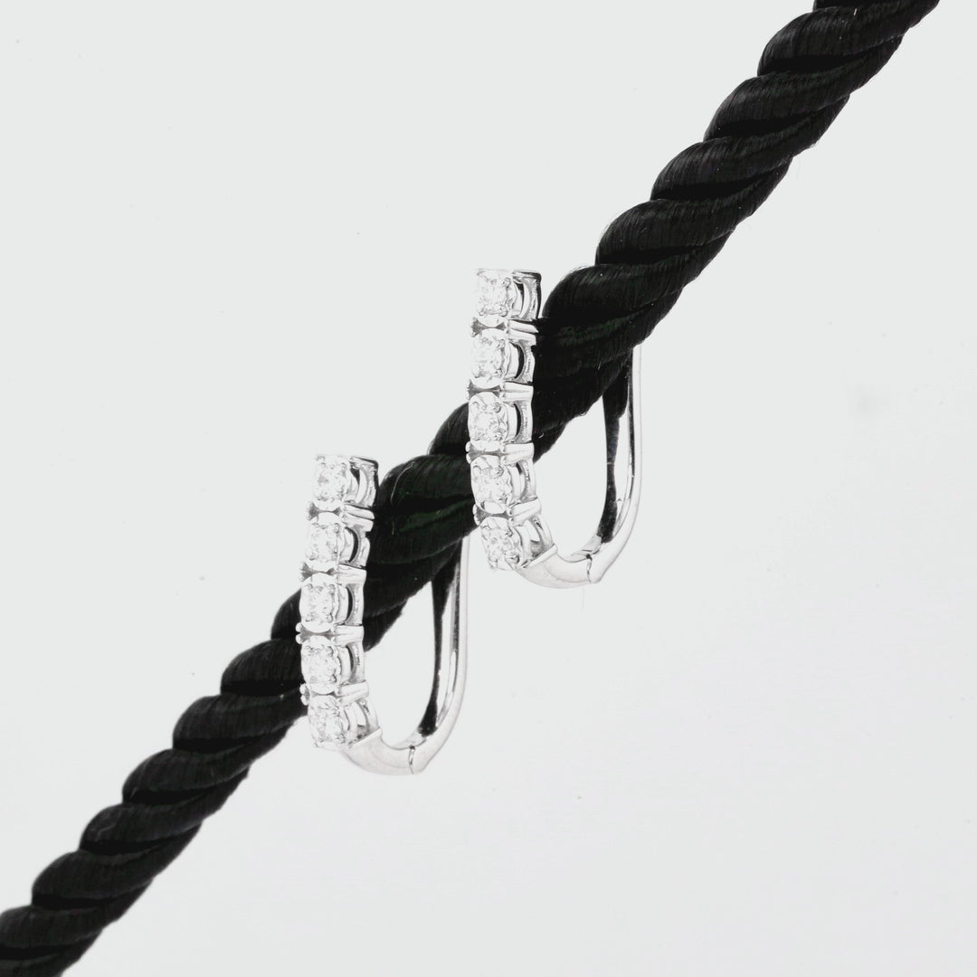 0.34 Cts Lab Grown White Diamond Earring in 14K White Gold