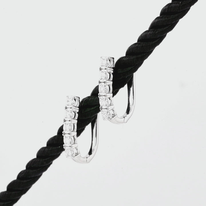 0.34 Cts Lab Grown White Diamond Earring in 14K White Gold