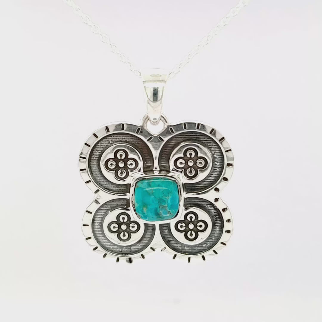 2.24 Cts Turquoise Pendant in 925