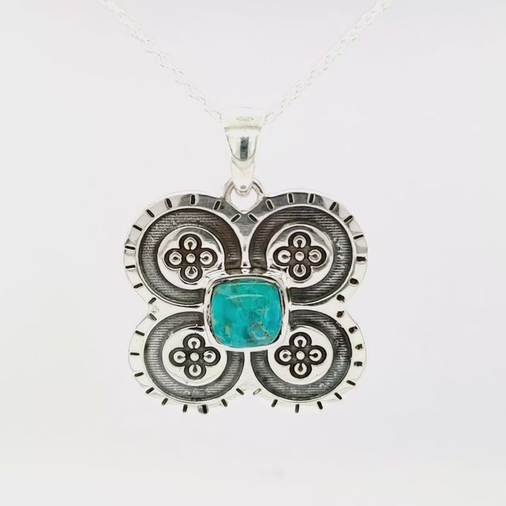 2.24 Cts Turquoise Pendant in 925