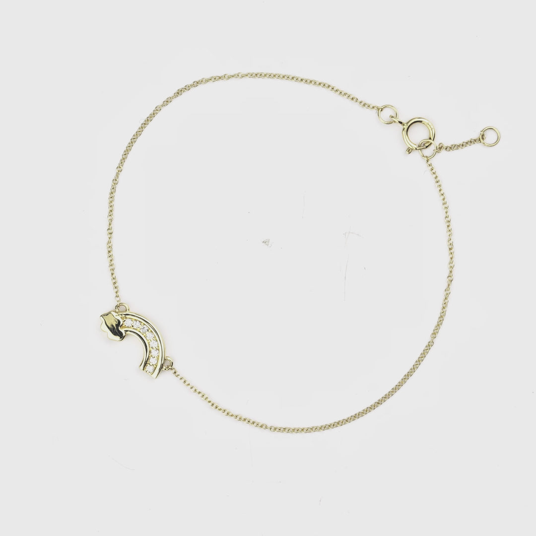 0.05 Cts White Diamond Bracelet in 14K Yellow Gold