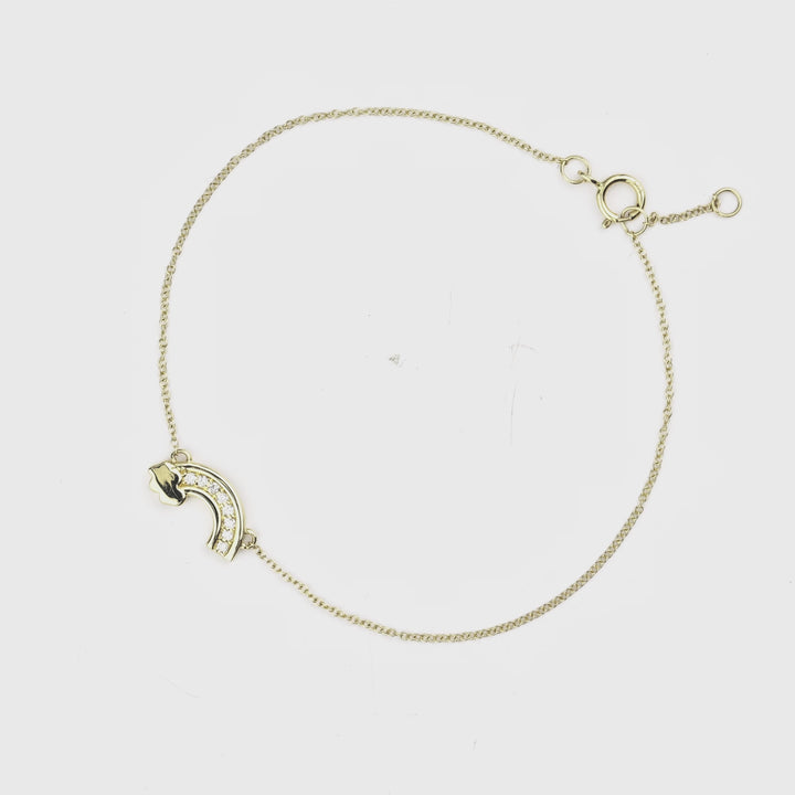 0.05 Cts White Diamond Bracelet in 14K Yellow Gold