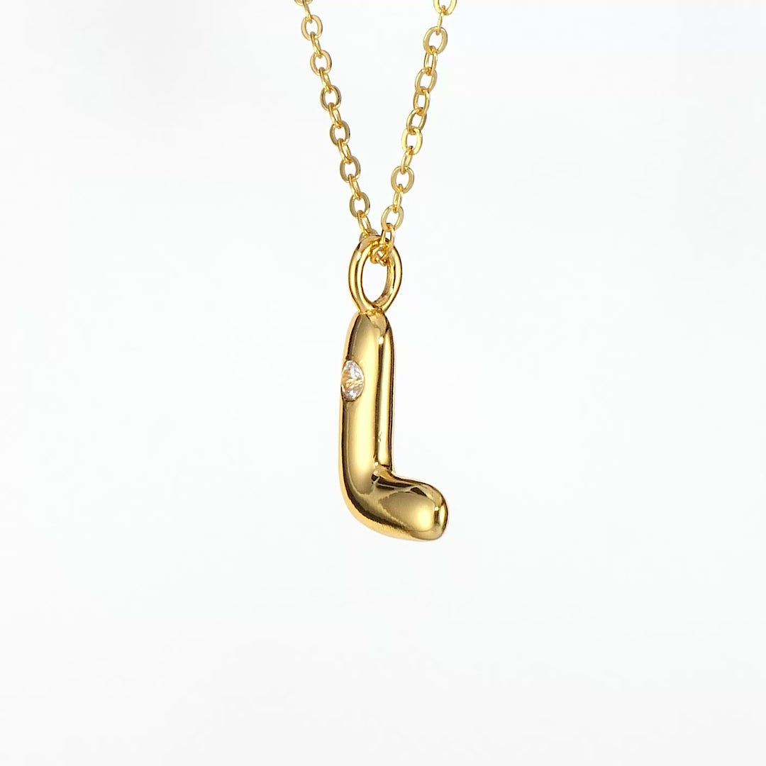 Alphabet 'L' Pendant with White Zircon in 925 Silver