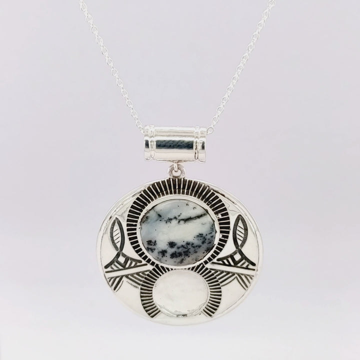 6.30 Cts Dendric Opal Pendant in 925