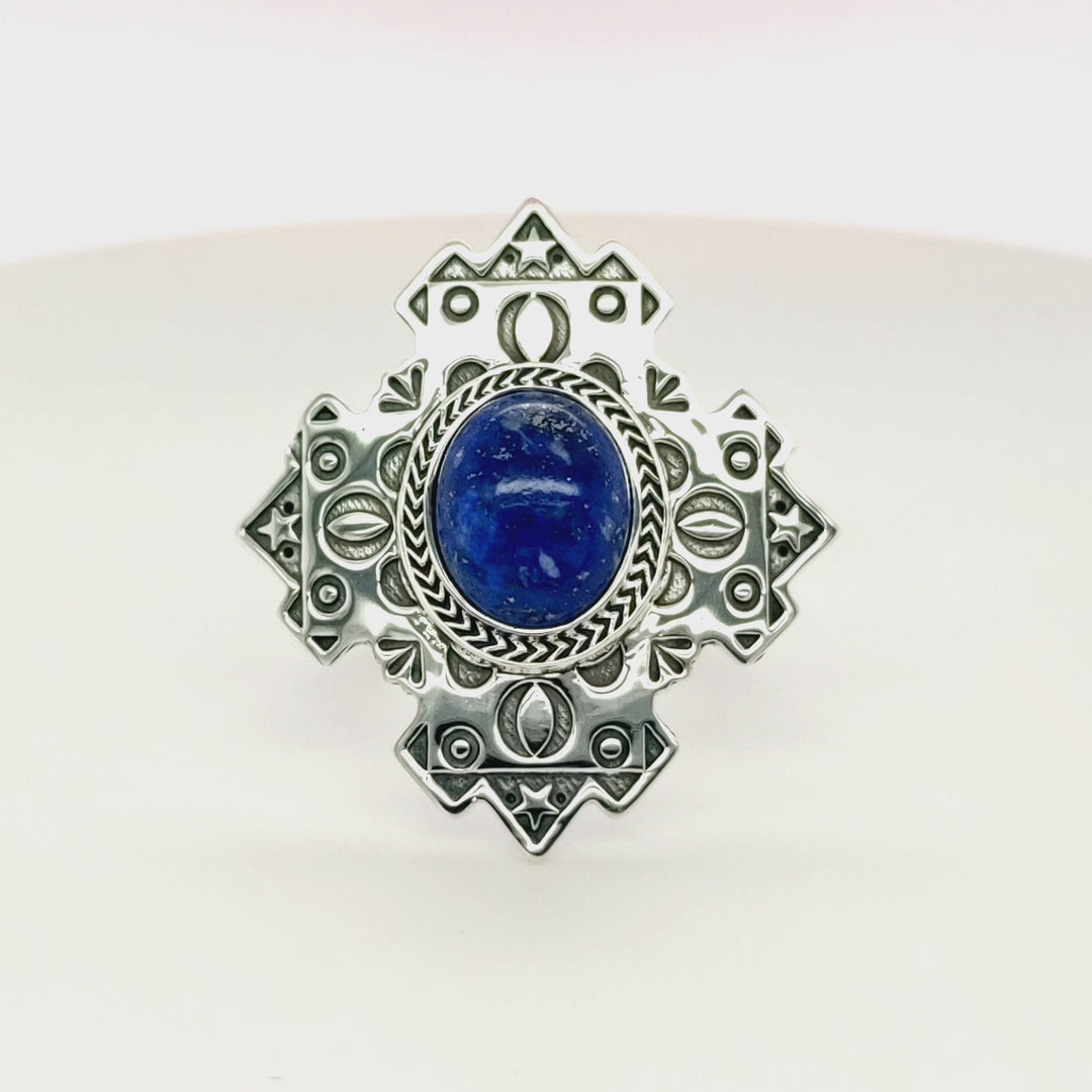 5.00 Cts Lapis Lazuli Ring in 925