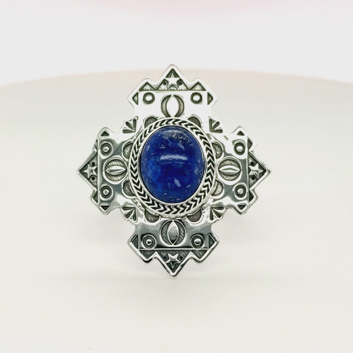 5.00 Cts Lapis Lazuli Ring in 925