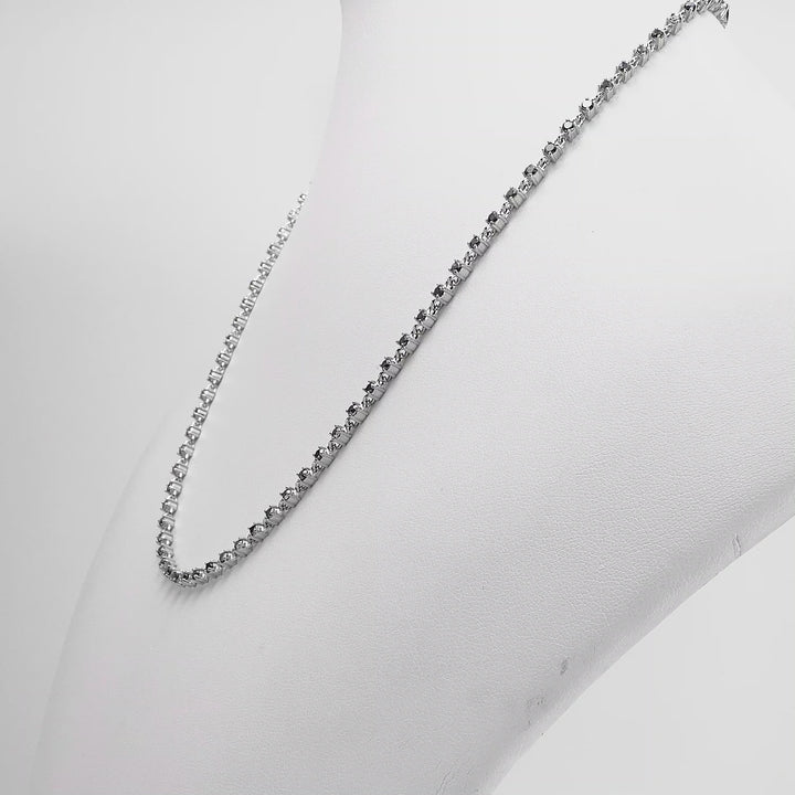 4.59 Ctw Black Diamond Necklace in 925 Sterling Silver