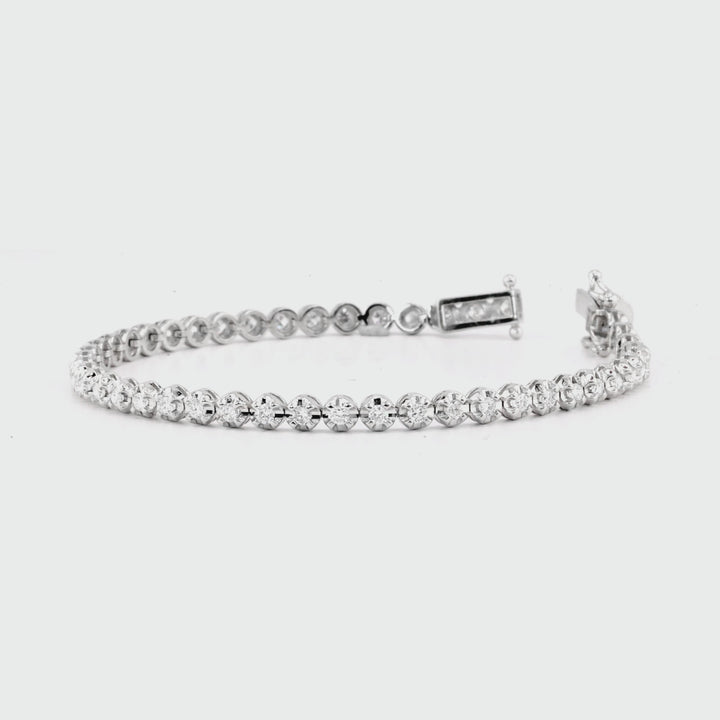 1.6 Cts Lab Grown White Diamond Bracelet in 14K White Gold