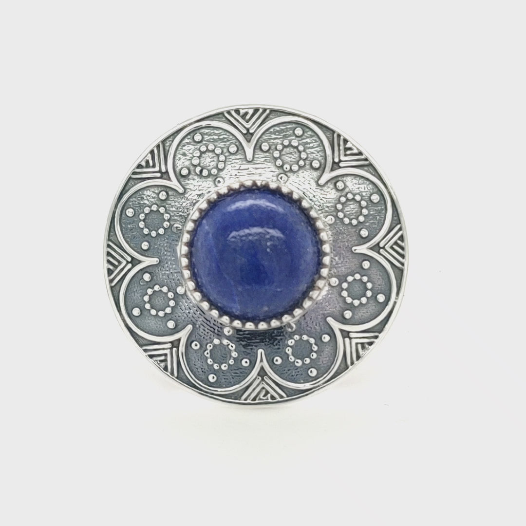 4.10 Cts Lapis Lazuli Ring in 925