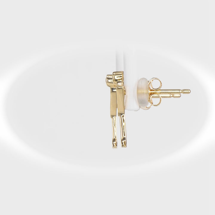 0.10 Cts White Diamond MARTINI Earring in 14K Yellow Gold