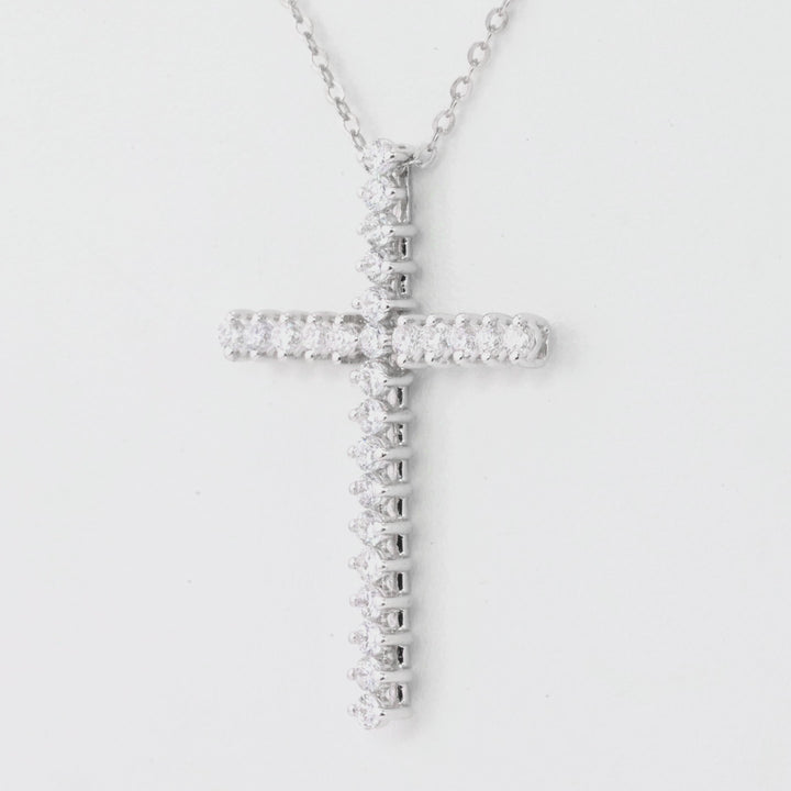 0.98 Cts Lab Grown White Diamond Pendant in 14K White Gold