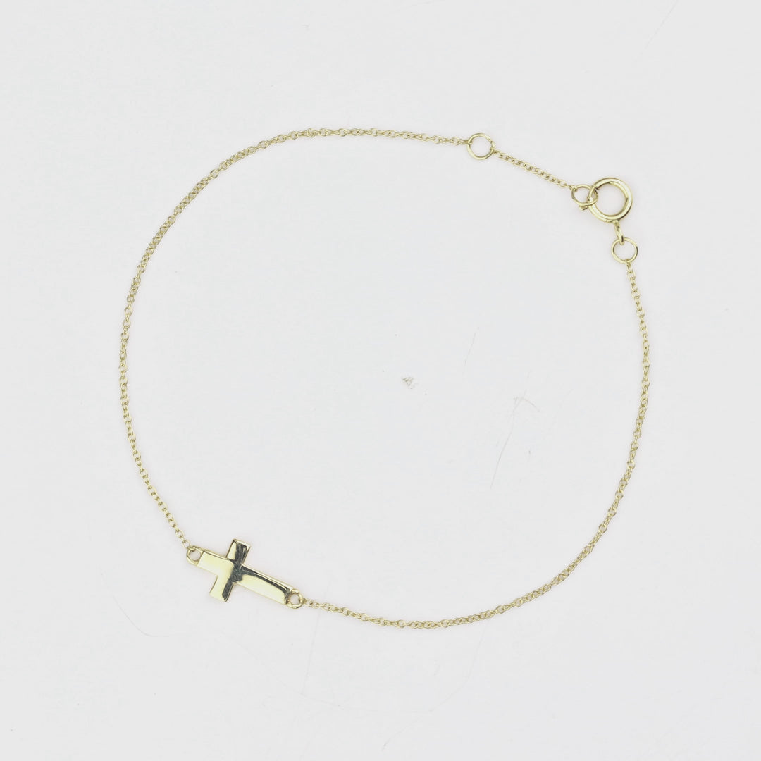 Cross Bracelet in 14K Yellow Gold