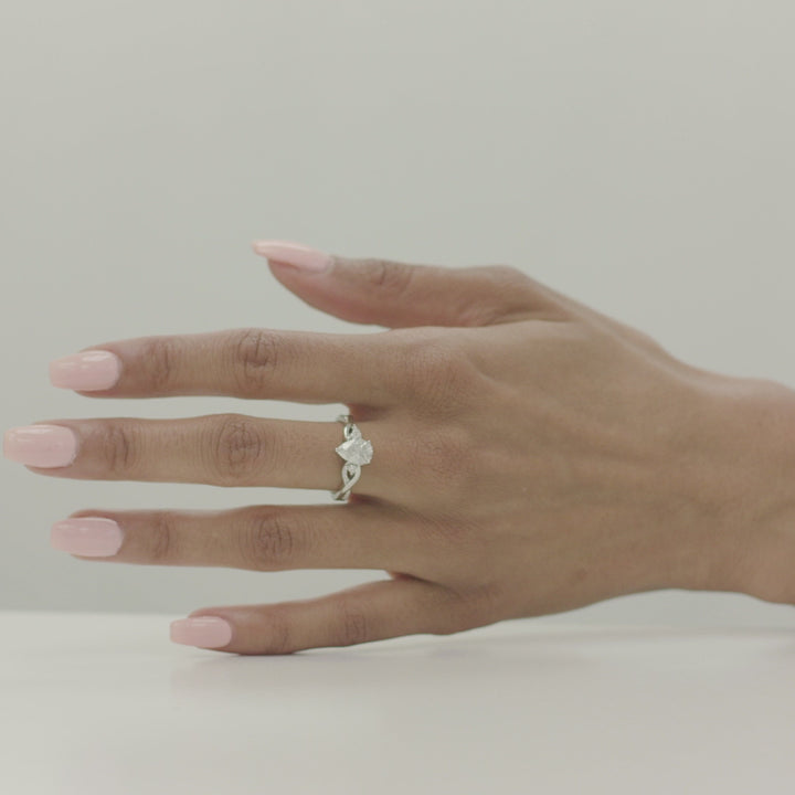 1.50 DEW Pear White Moissanite Ring in 14K Gold