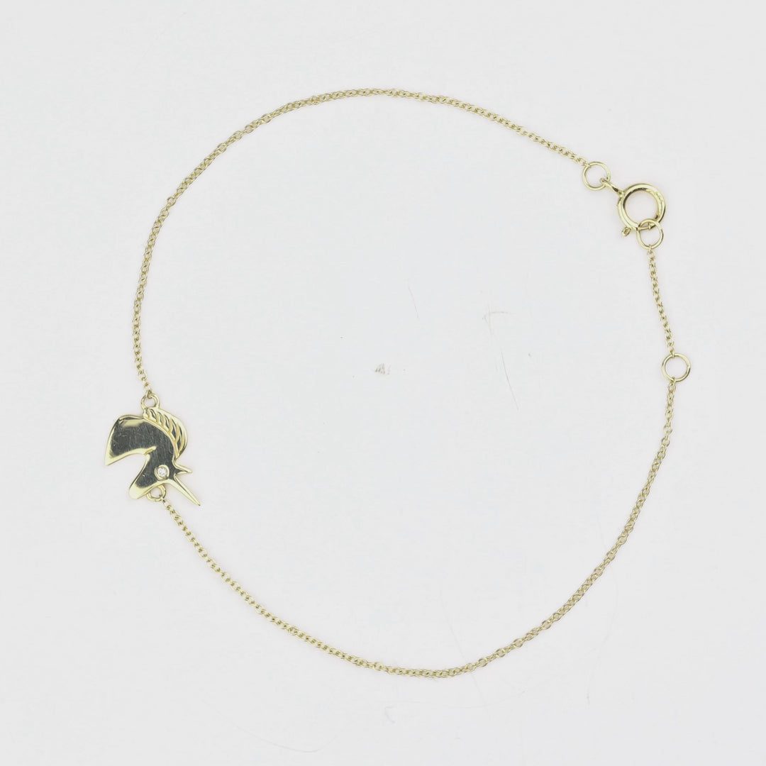 0.01 Cts White Diamond Bracelet in 14K Yellow Gold