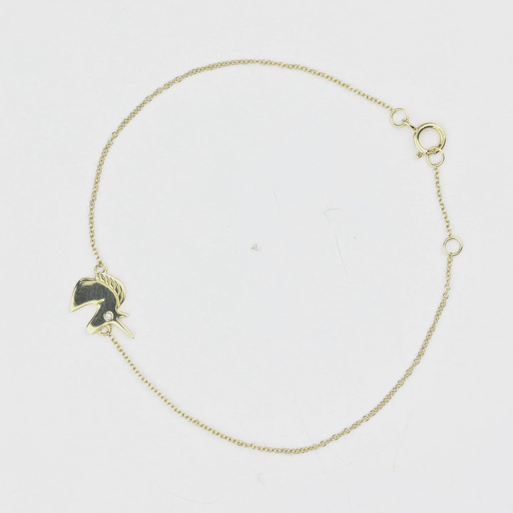 0.01 Cts White Diamond Bracelet in 14K Yellow Gold