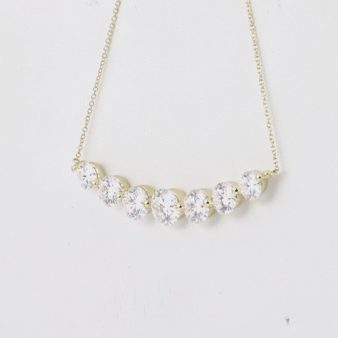 4.00 DEW Moissanite Necklace in 14K Yellow Gold