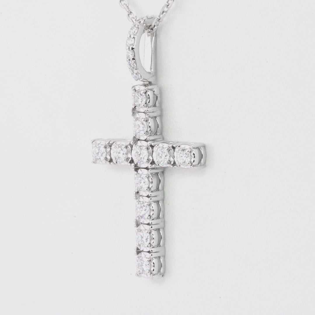0.71 Cts Lab Grown White Diamond Pendant in 14K White Gold