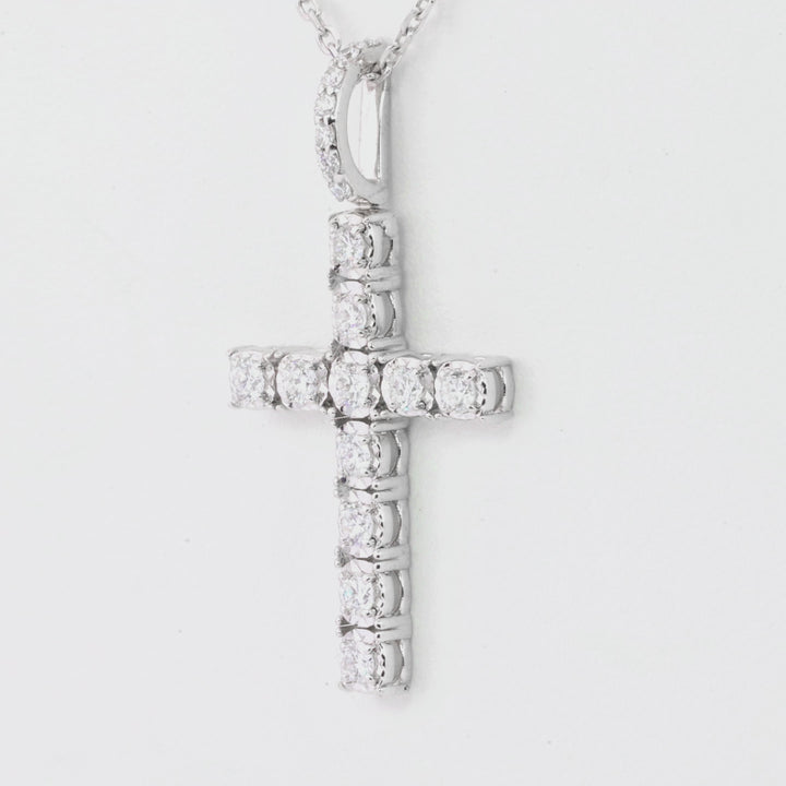 0.71 Cts Lab Grown White Diamond Pendant in 14K White Gold