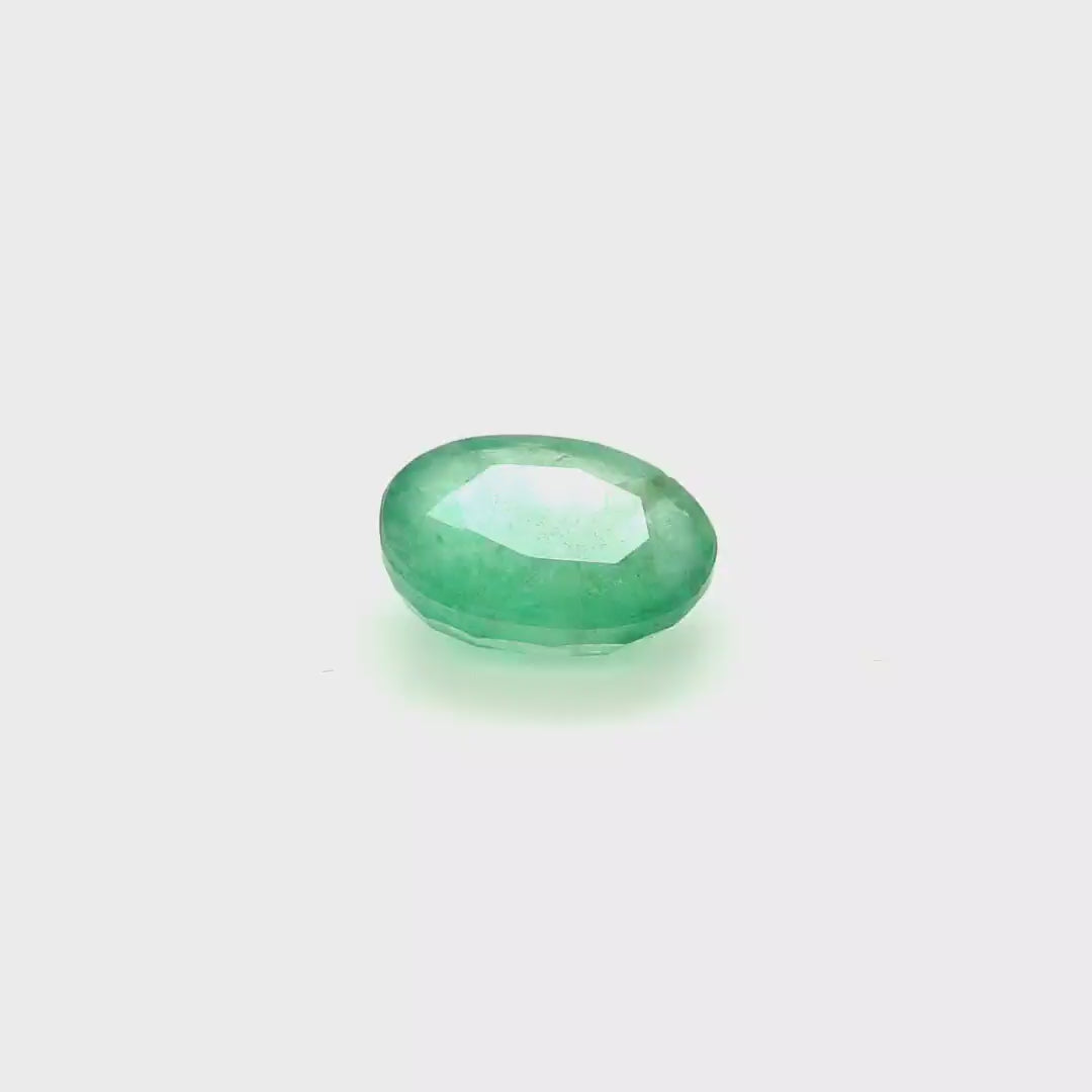 3.88 Cts Emerald 12X9 MM Oval Gemstone