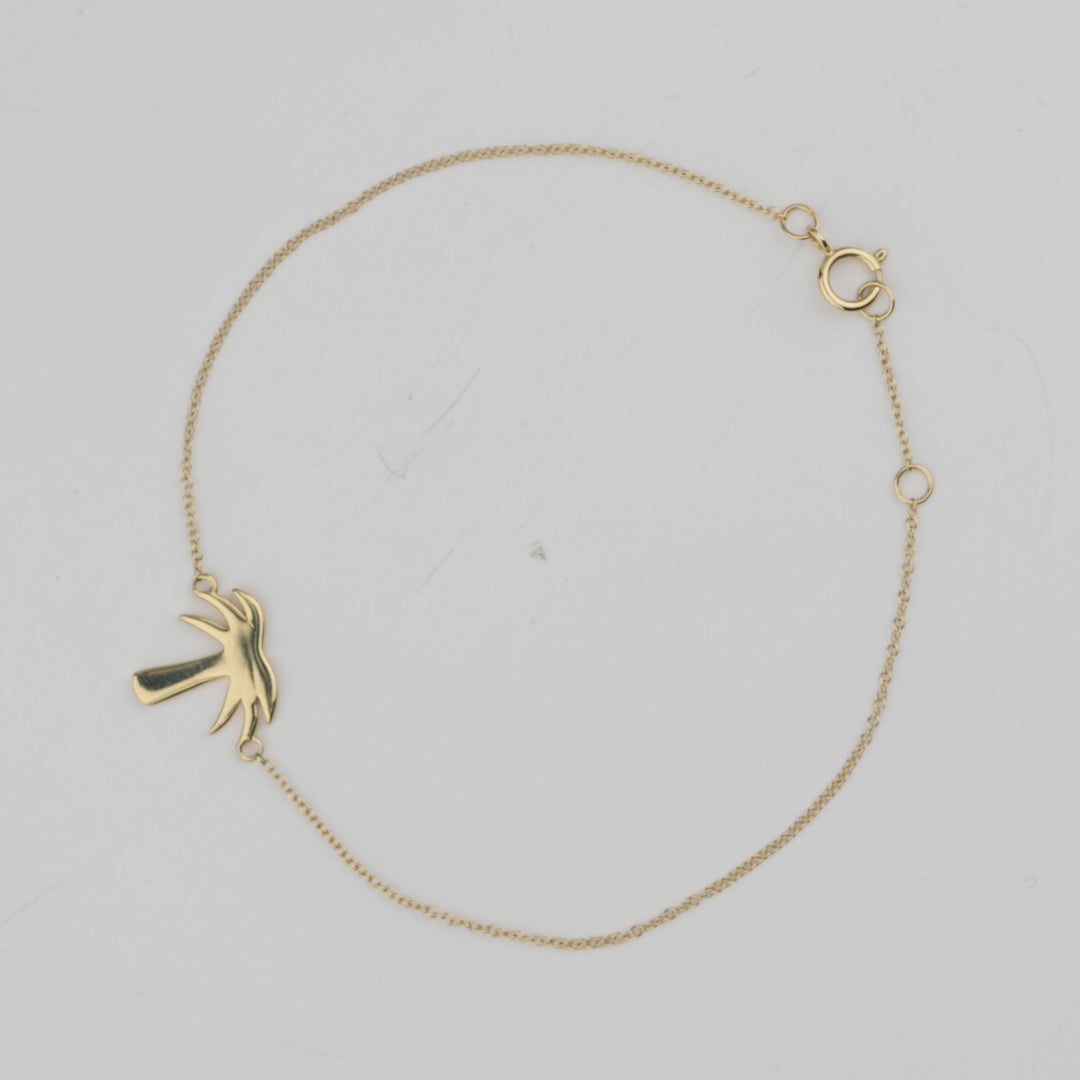 Palm Tree Charm Bracelet in 14K Yellow Gold