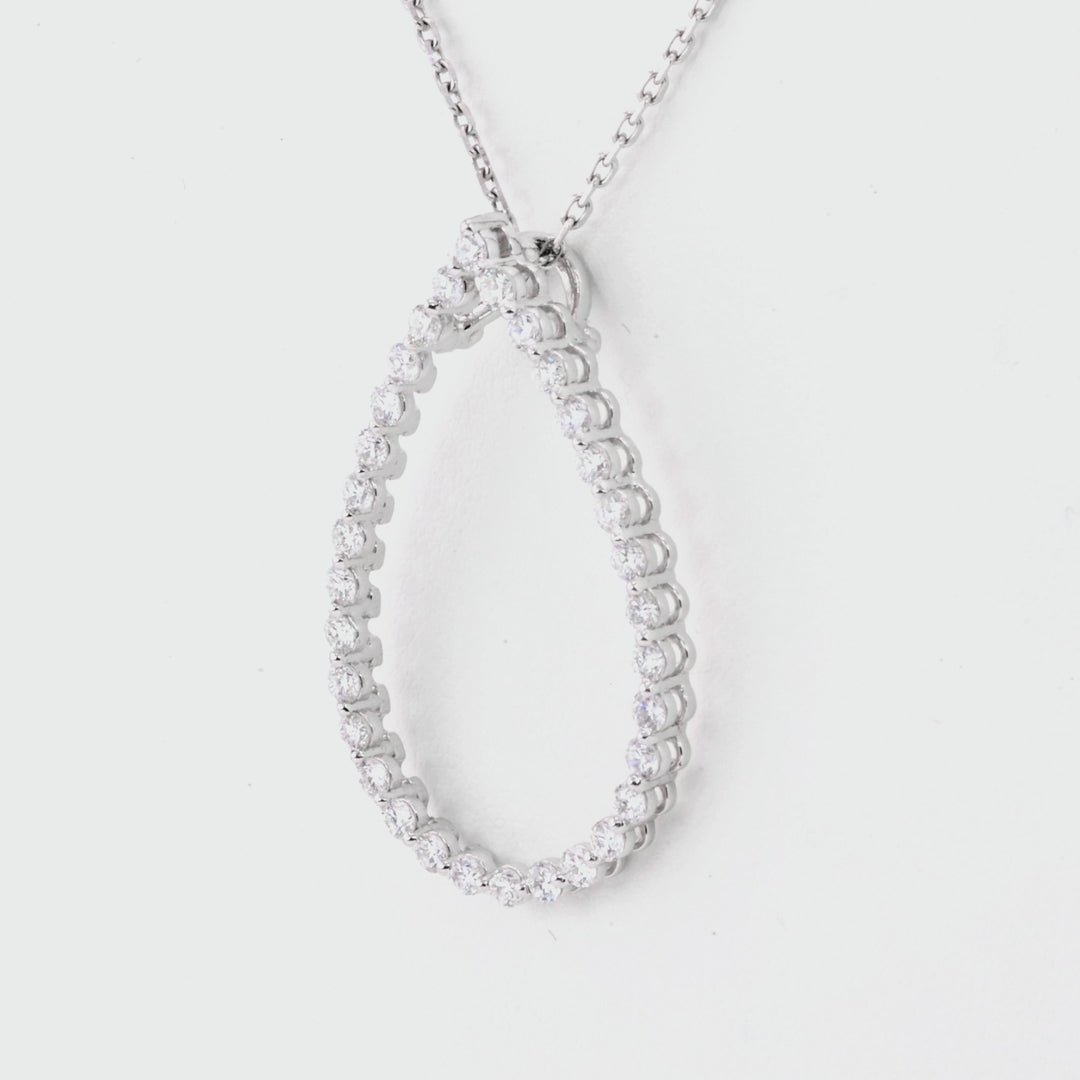 1.13 Cts Lab Grown White Diamond Pendant in 14K White Gold